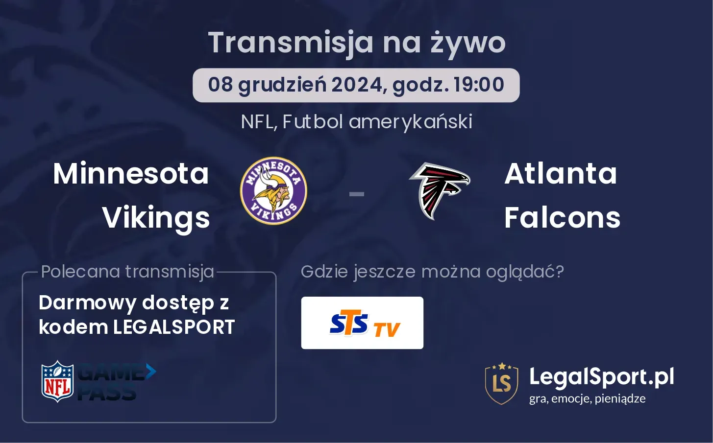Minnesota Vikings -  Atlanta Falcons gdzie oglądać?
