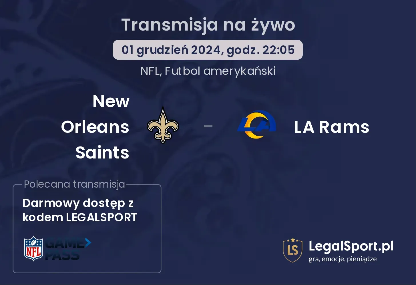 New Orleans Saints - LA Rams gdzie oglądać?