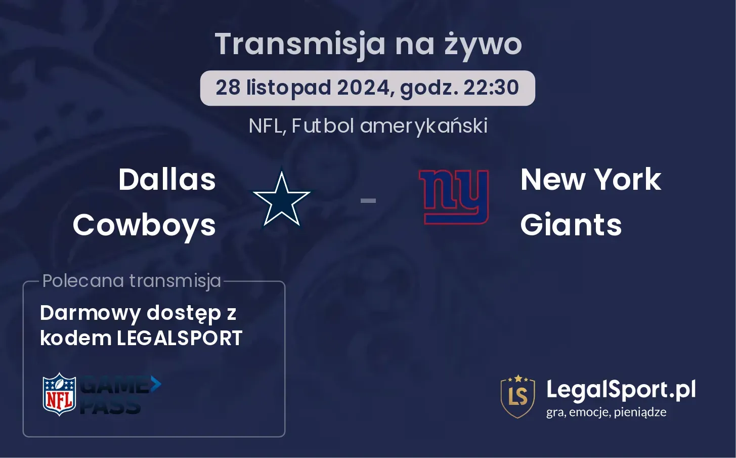 Dallas Cowboys - New York Giants gdzie oglądać?