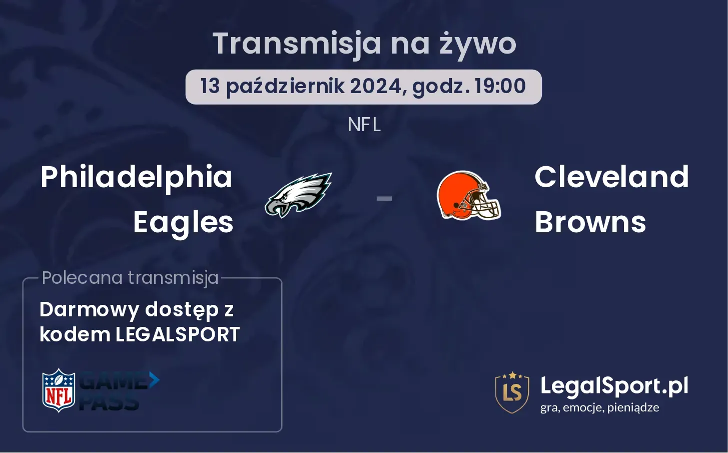 Philadelphia Eagles -  Cleveland Browns gdzie oglądać? 13.10, godz. 19:00