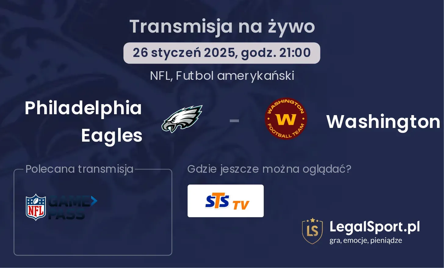 Philadelphia Eagles - Washington gdzie oglądać?