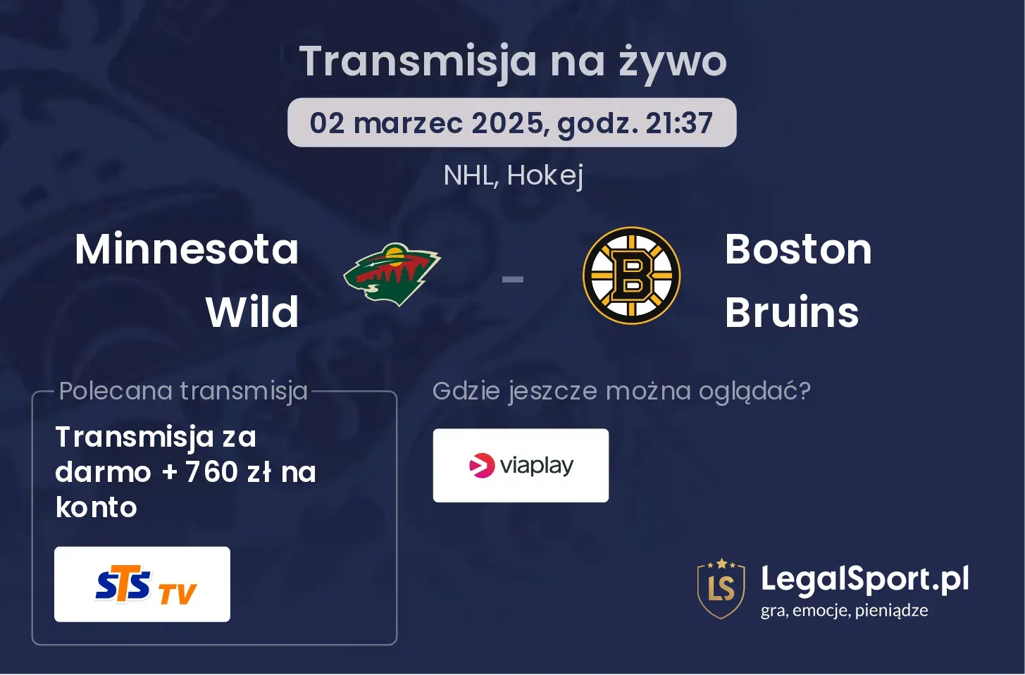 Minnesota Wild - Boston Bruins gdzie oglądać?