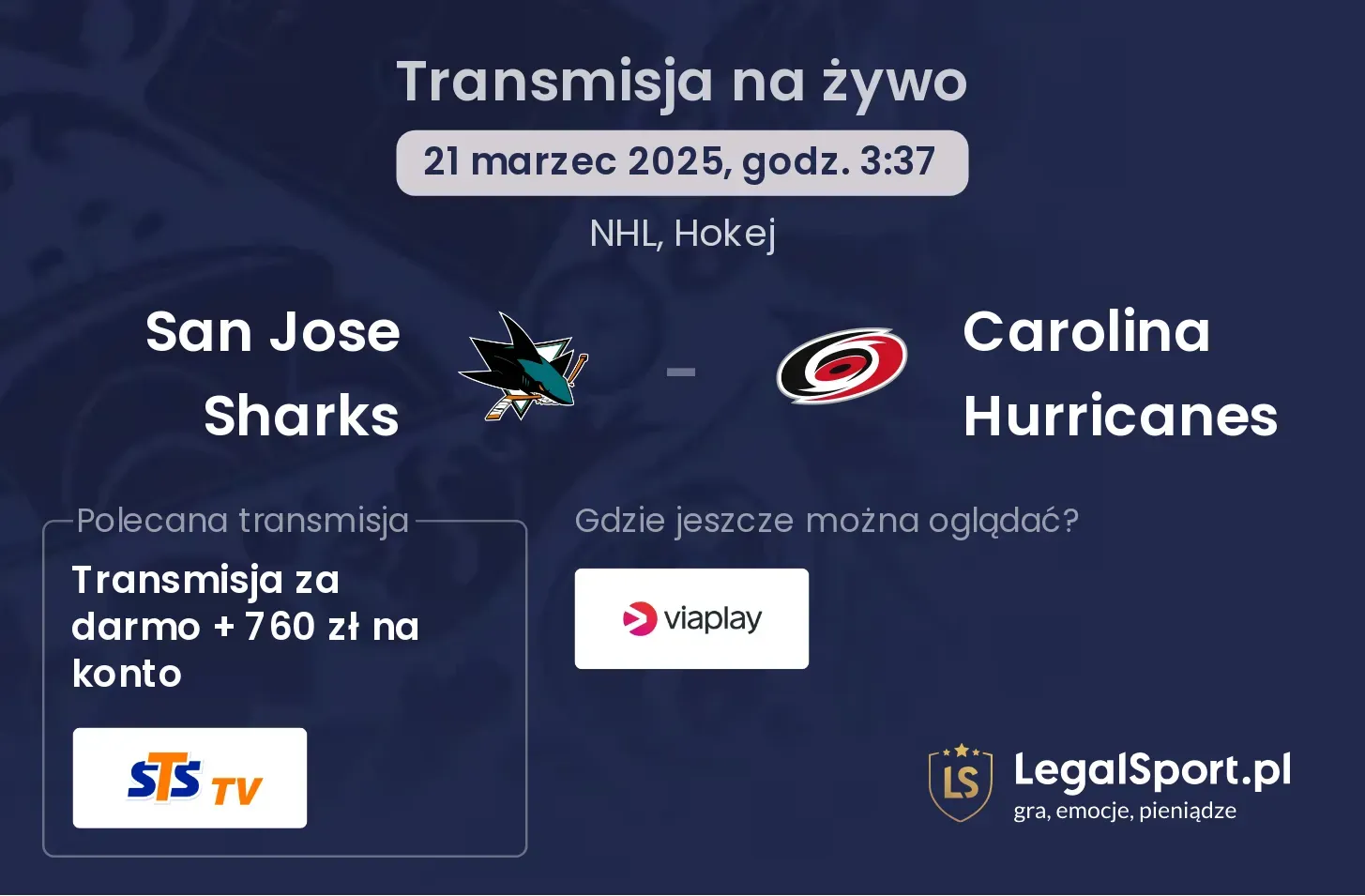 San Jose Sharks - Carolina Hurricanes gdzie oglądać?