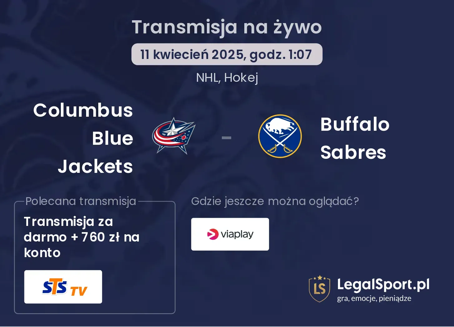 Columbus Blue Jackets - Buffalo Sabres gdzie oglądać?