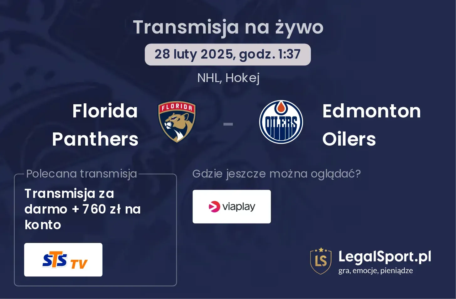 Edmonton Oilers - Florida Panthers transmisja na żywo