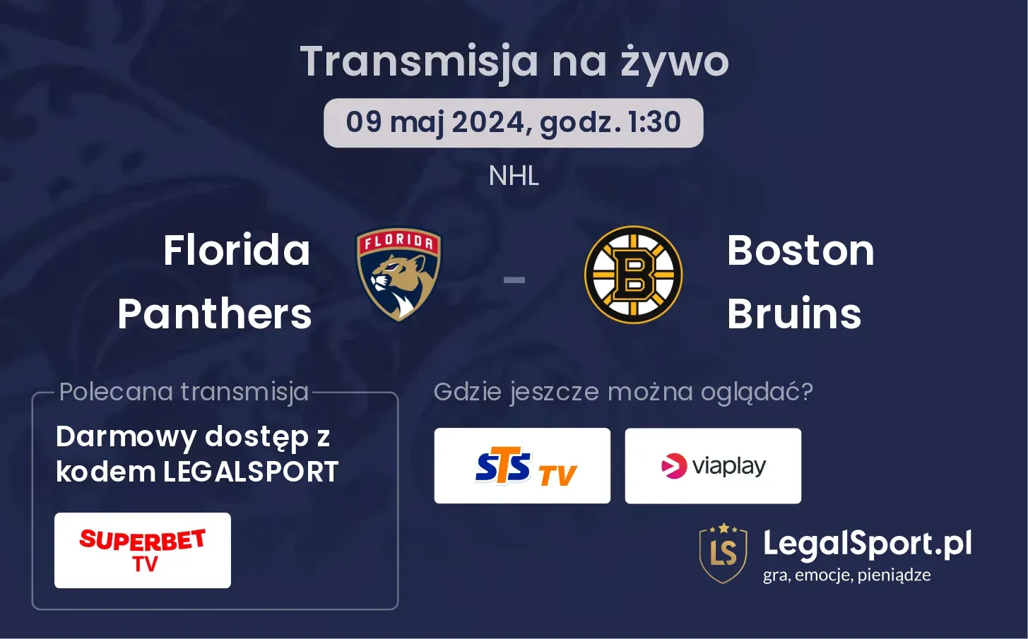 Florida Panthers - Boston Bruins transmisja na żywo