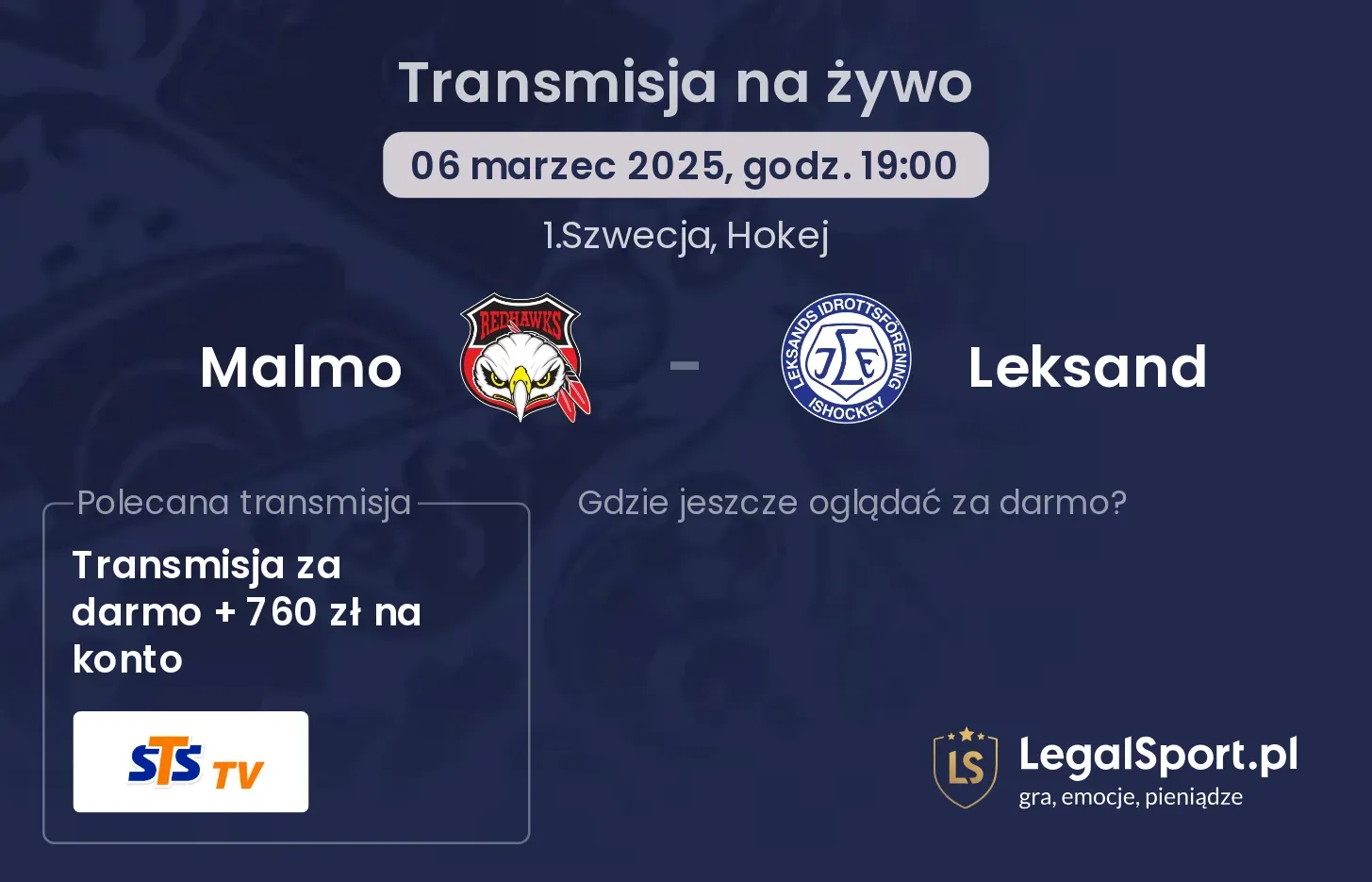 Malmo - Leksand gdzie oglądać?
