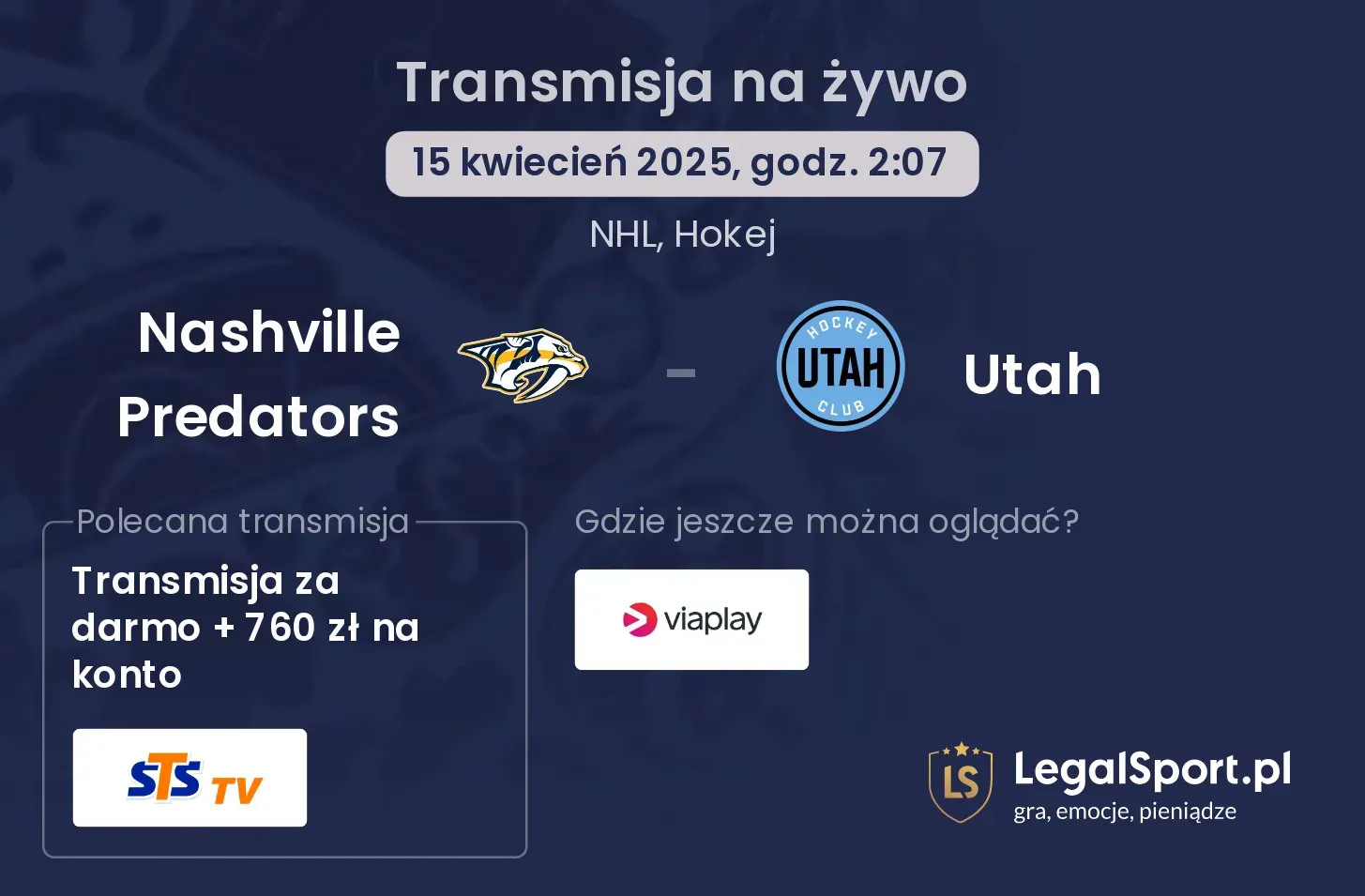 Nashville Predators - Utah gdzie oglądać?