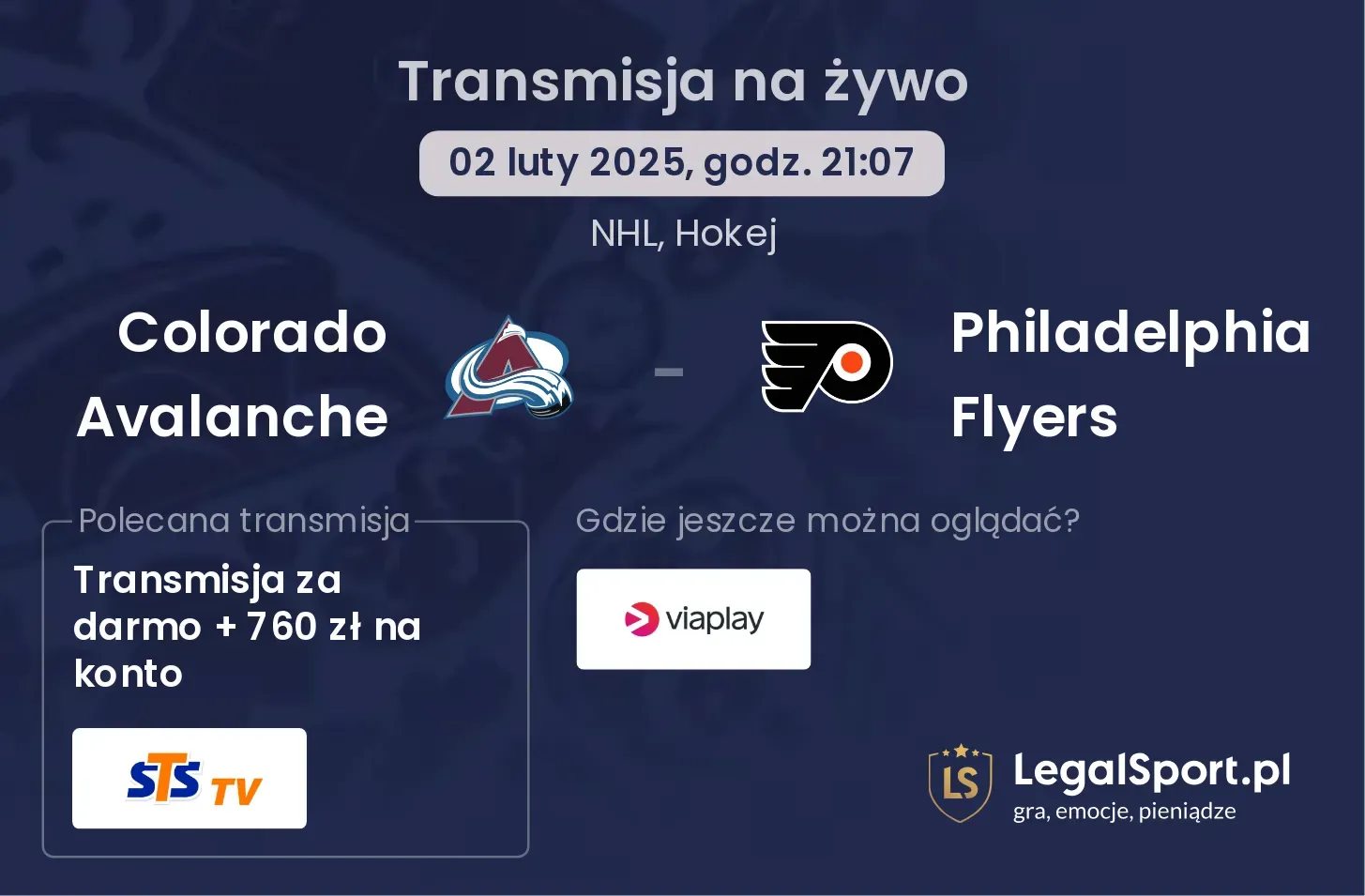 Colorado Avalanche - Philadelphia Flyers gdzie oglądać?