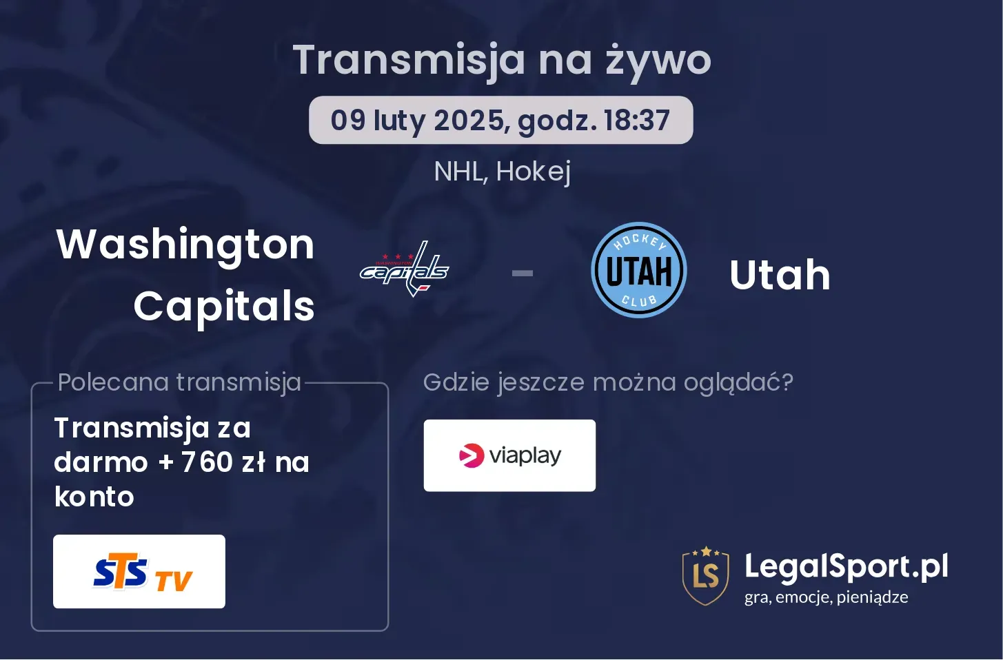Washington Capitals - Utah gdzie oglądać?
