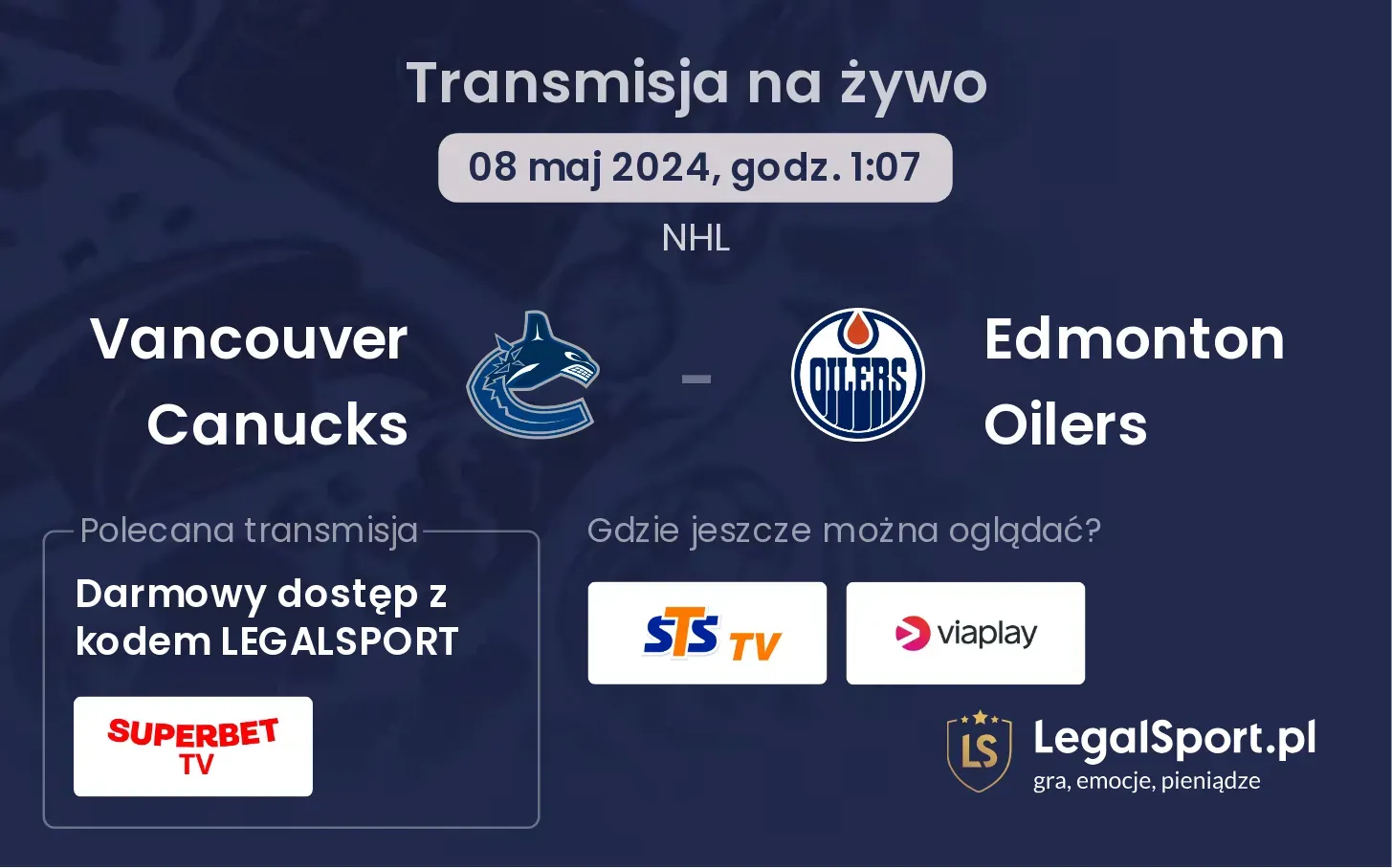 Vancouver Canucks - Edmonton Oilers transmisja na żywo