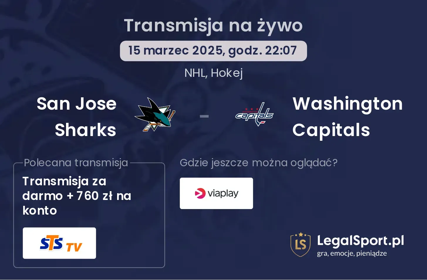 San Jose Sharks - Washington Capitals gdzie oglądać?