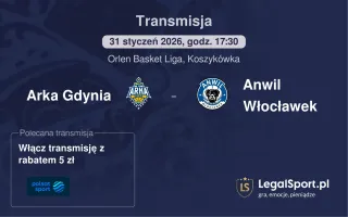 Arka Gdynia - Anwil Włocławek gdzie oglądać (31.01.2026)