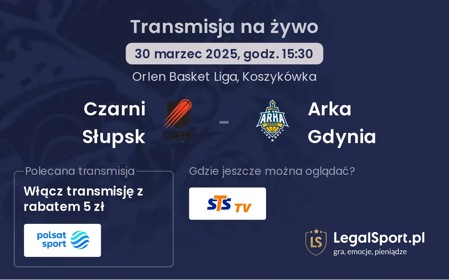 Czarni Słupsk - Arka Gdynia gdzie oglądać?