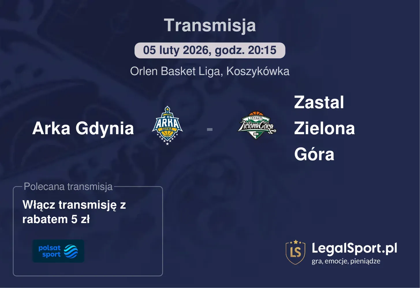 Arka Gdynia - Zastal Zielona Góra Transmisje