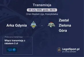 Arka Gdynia - Zastal Zielona Góra gdzie oglądać (05.02.2026)