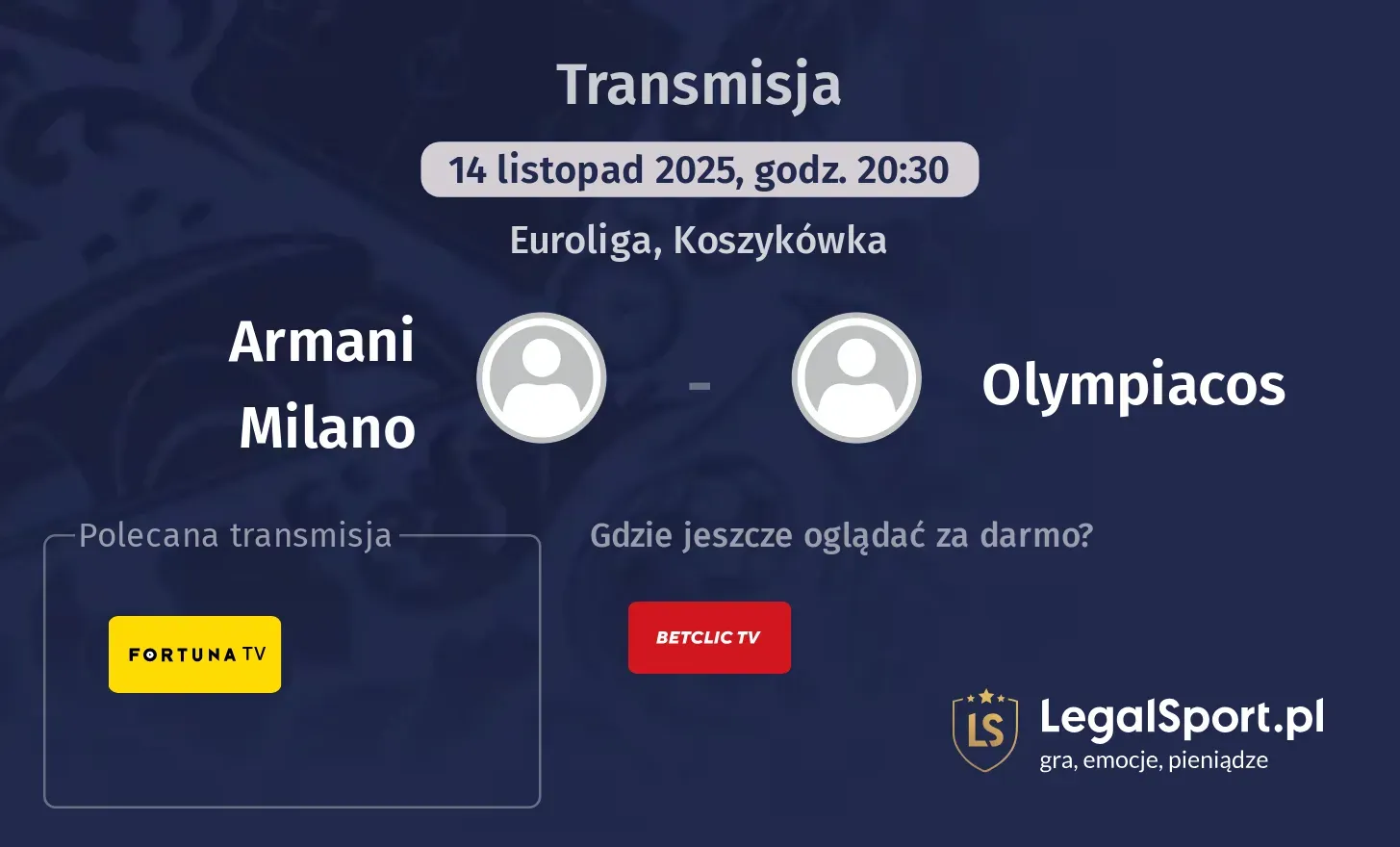 Armani Milano - Olympiacos Transmisje