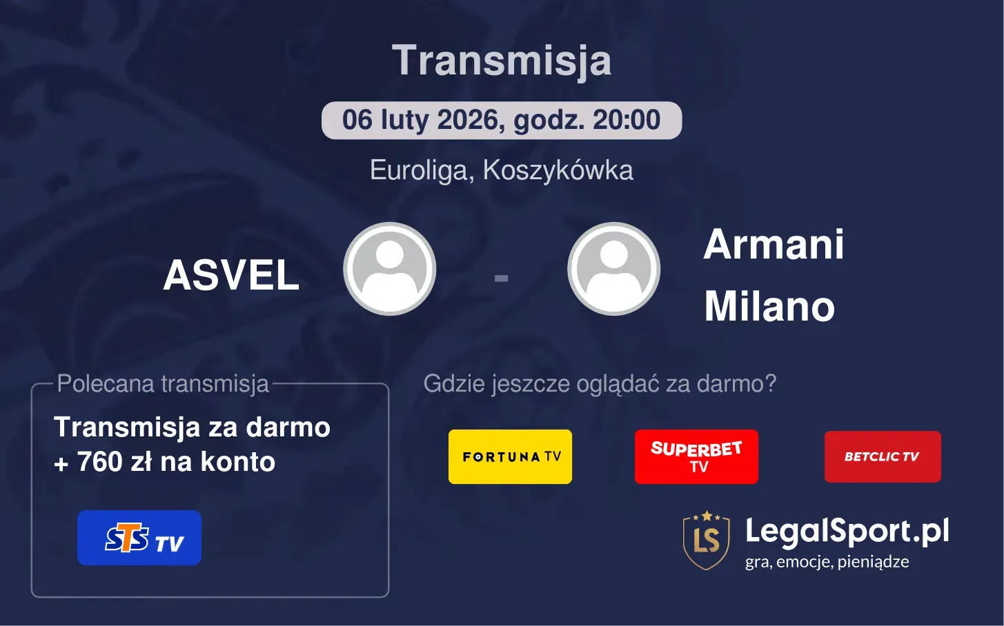 ASVEL - Armani Milano Transmisje