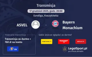 ASVEL - Bayern Monachium gdzie oglądać? (17.12)