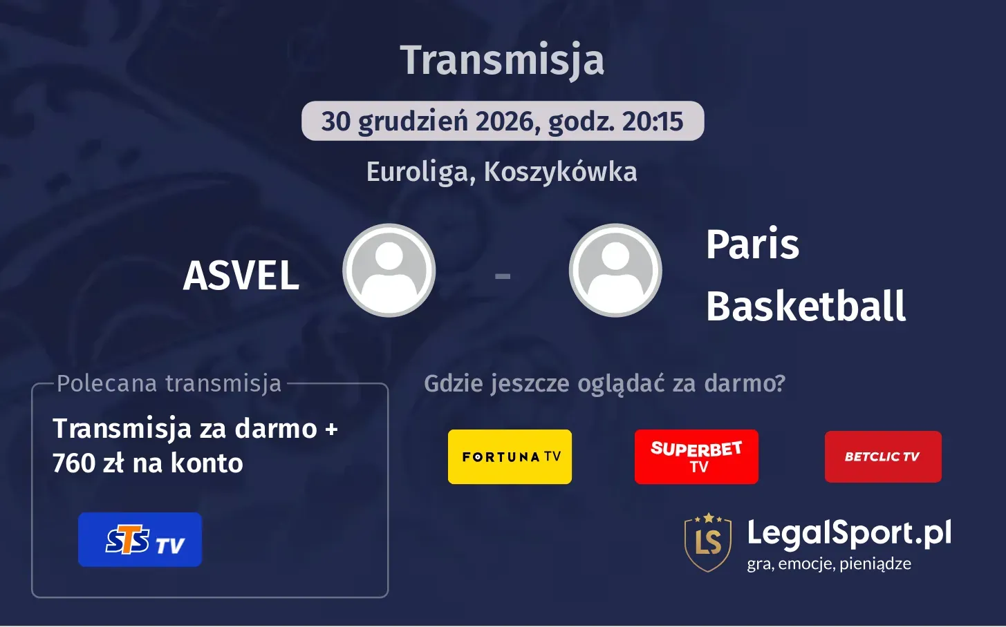 ASVEL - Paris Basketball Transmisje