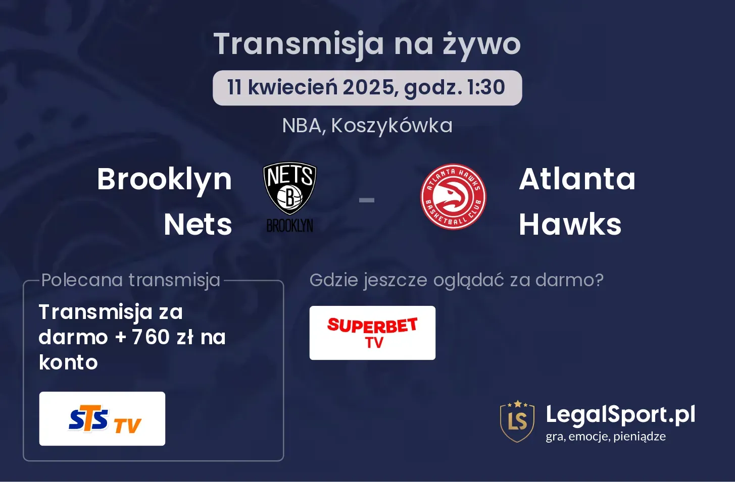 Brooklyn Nets - Atlanta Hawks gdzie oglądać?