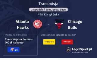 Atlanta Hawks - Chicago Bulls gdzie oglądać (21.12.2025)