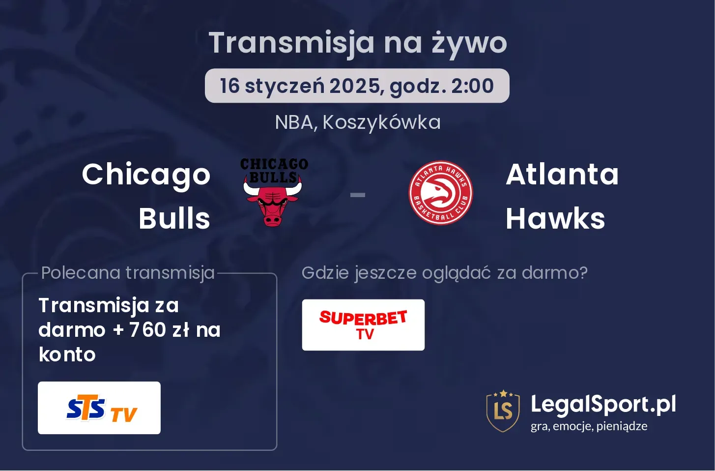 Chicago Bulls - Atlanta Hawks gdzie oglądać?