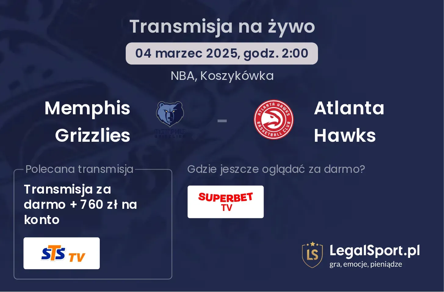 Memphis Grizzlies - Atlanta Hawks gdzie oglądać?