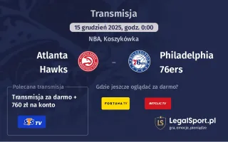 Atlanta Hawks - Philadelphia 76ers gdzie oglądać? (15.12)