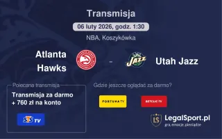 Atlanta Hawks - Utah Jazz gdzie oglądać (06.02.2026)