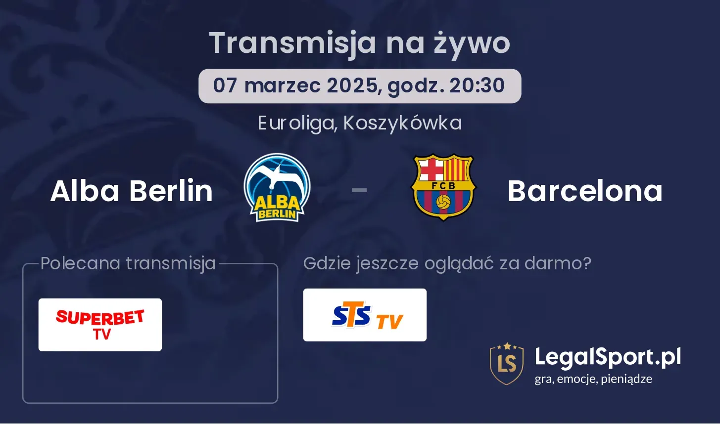 Alba Berlin - Barcelona gdzie oglądać transmisję?