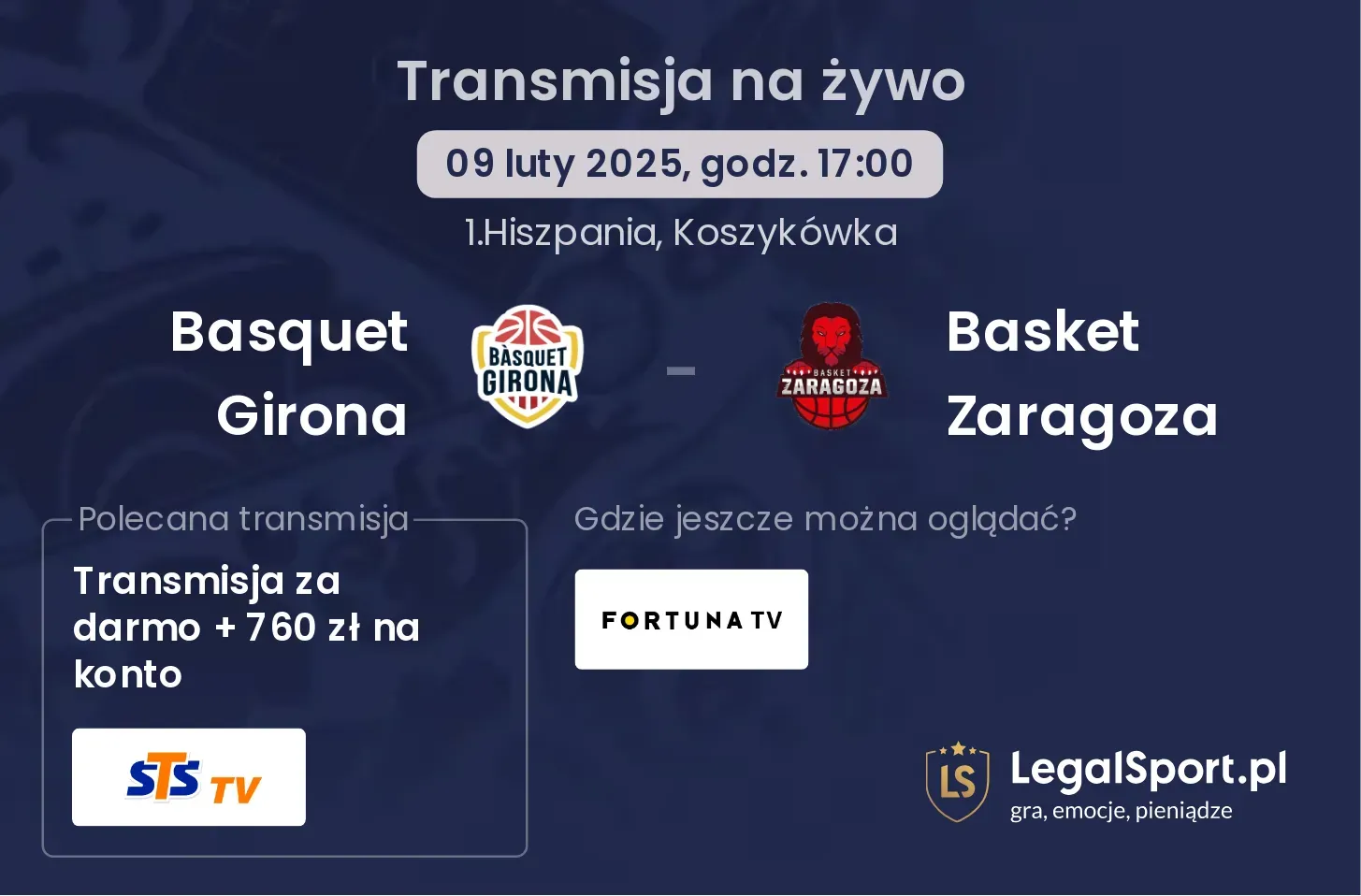Basquet Girona - Basket Zaragoza gdzie oglądać?