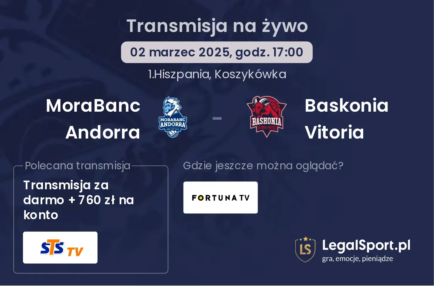 MoraBanc Andorra - Baskonia Vitoria gdzie oglądać?