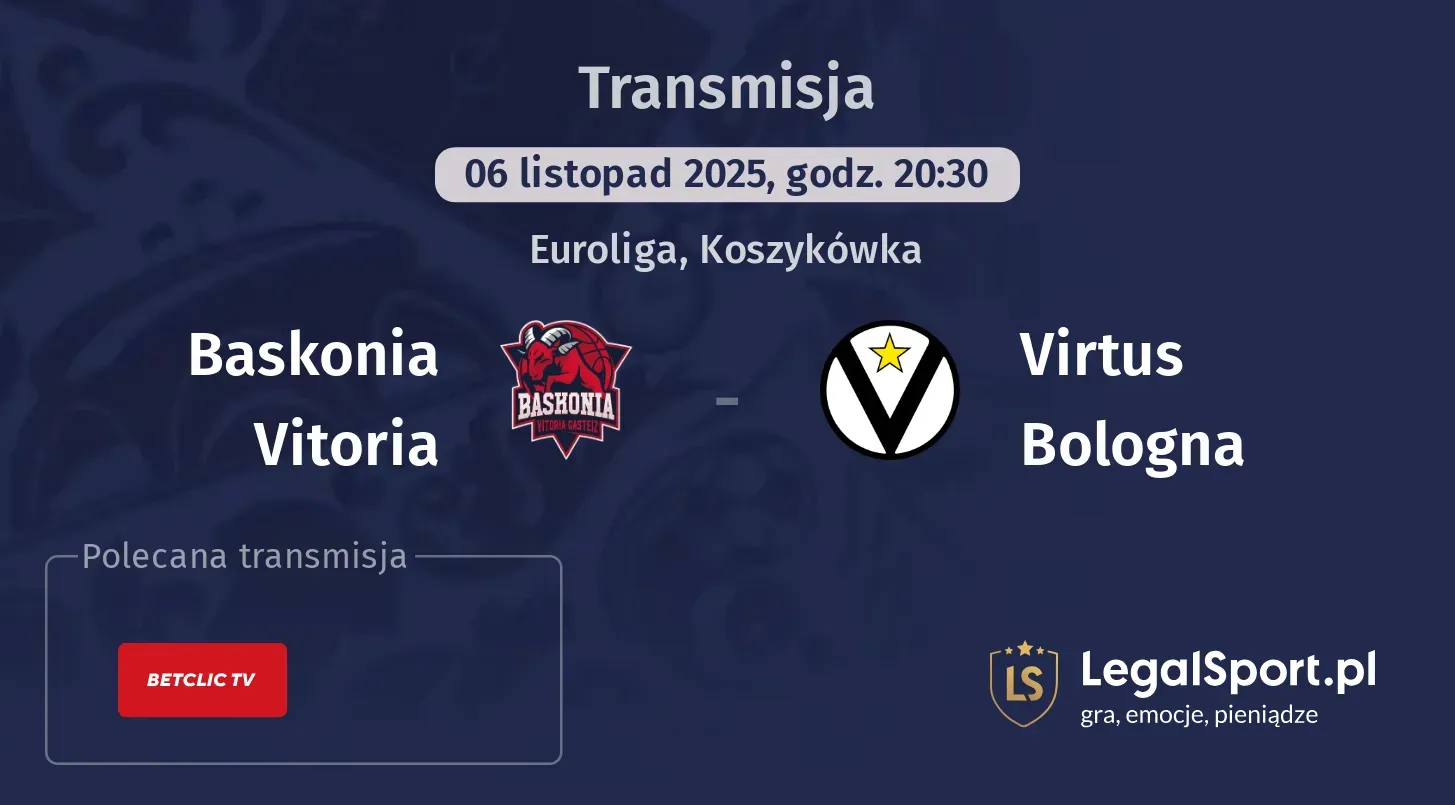 Baskonia Vitoria - Virtus Bologna Transmisje