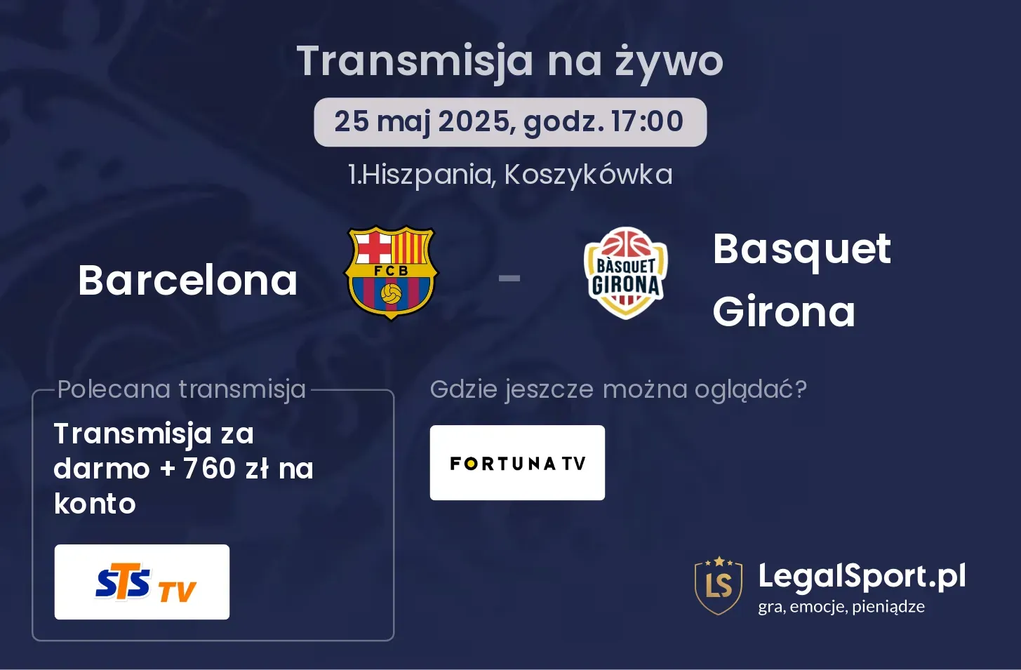 Barcelona - Basquet Girona gdzie oglądać transmisję?
