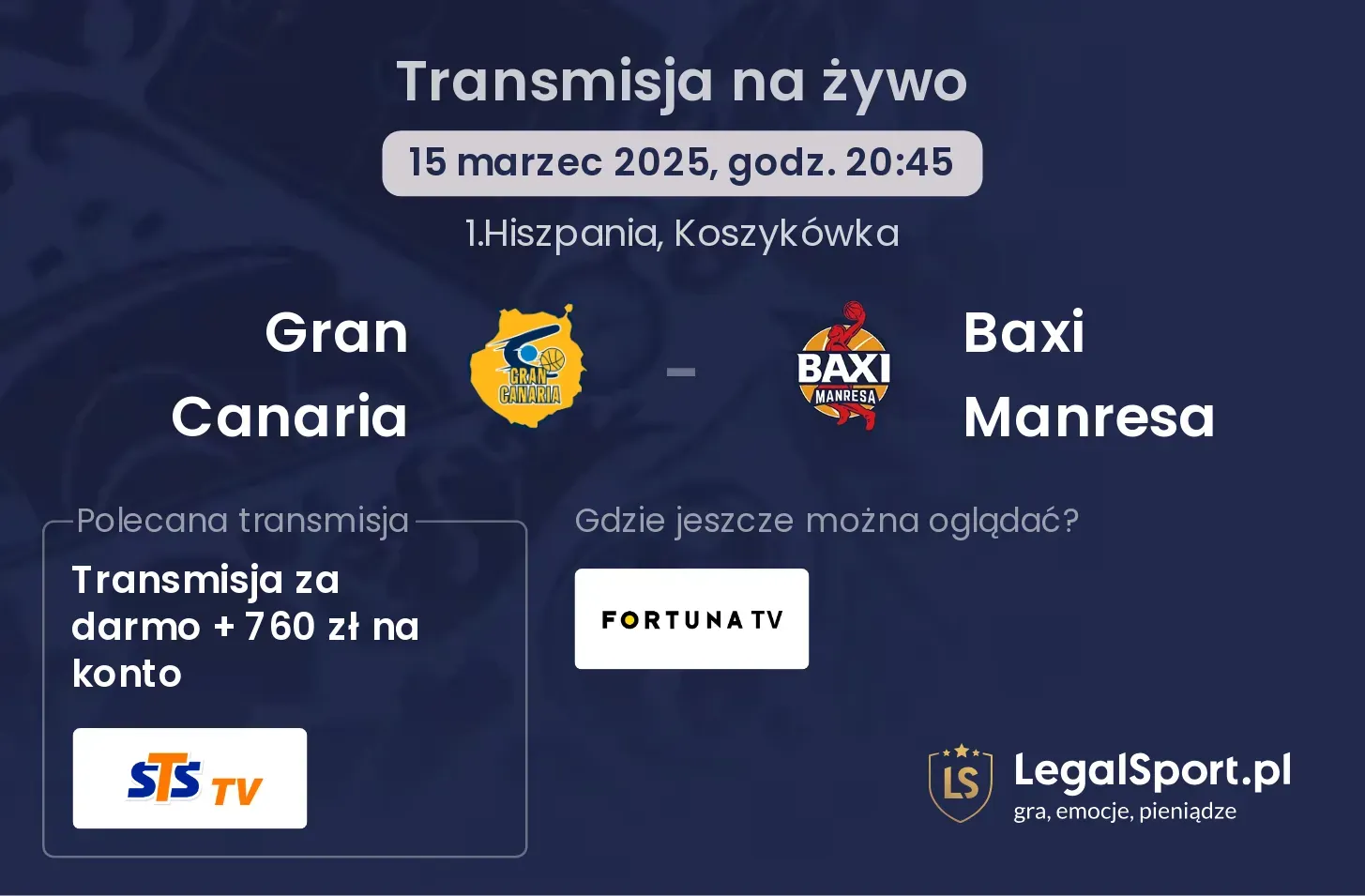 Gran Canaria - Baxi Manresa gdzie oglądać?