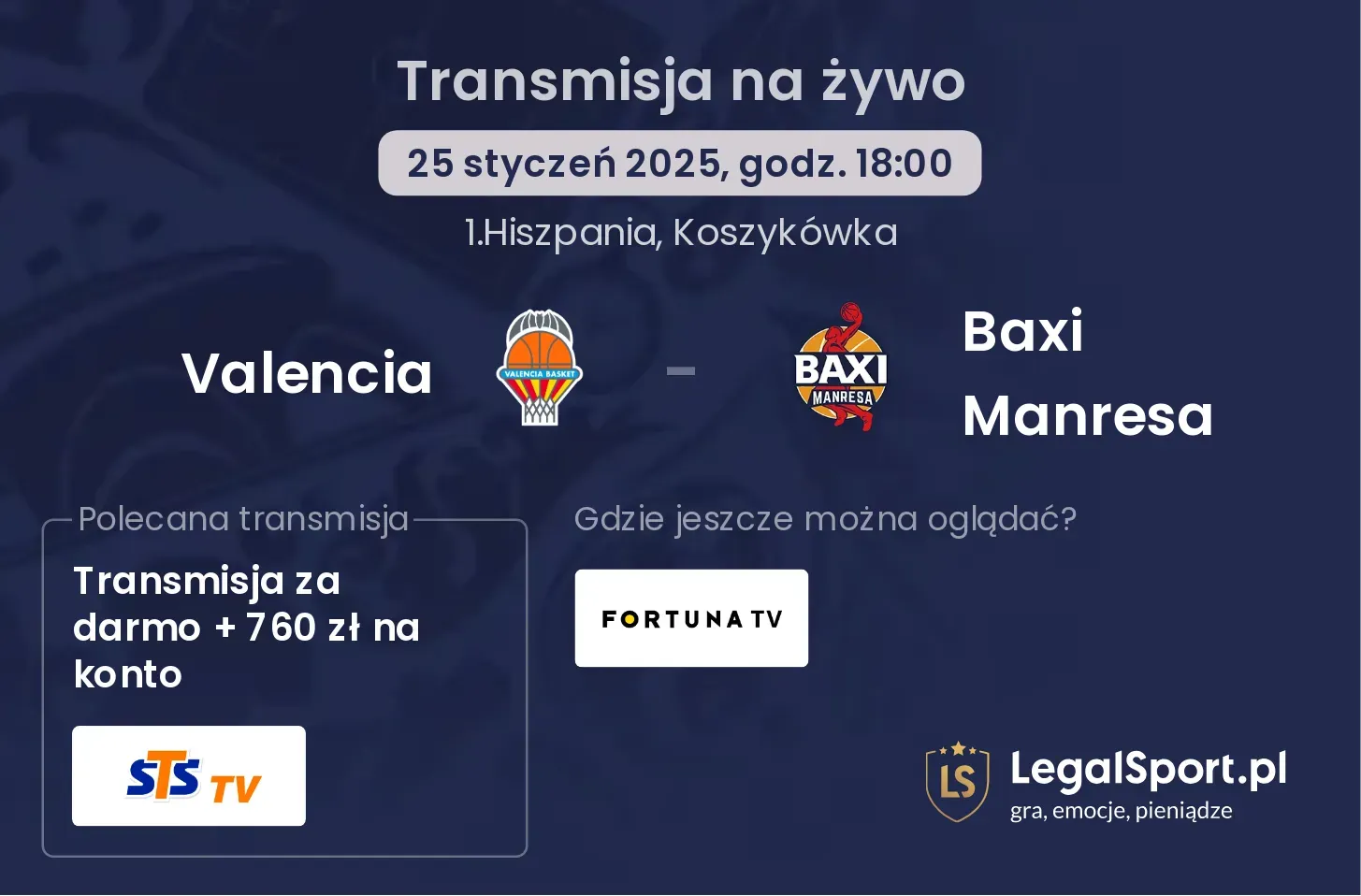 Valencia - Baxi Manresa gdzie oglądać?