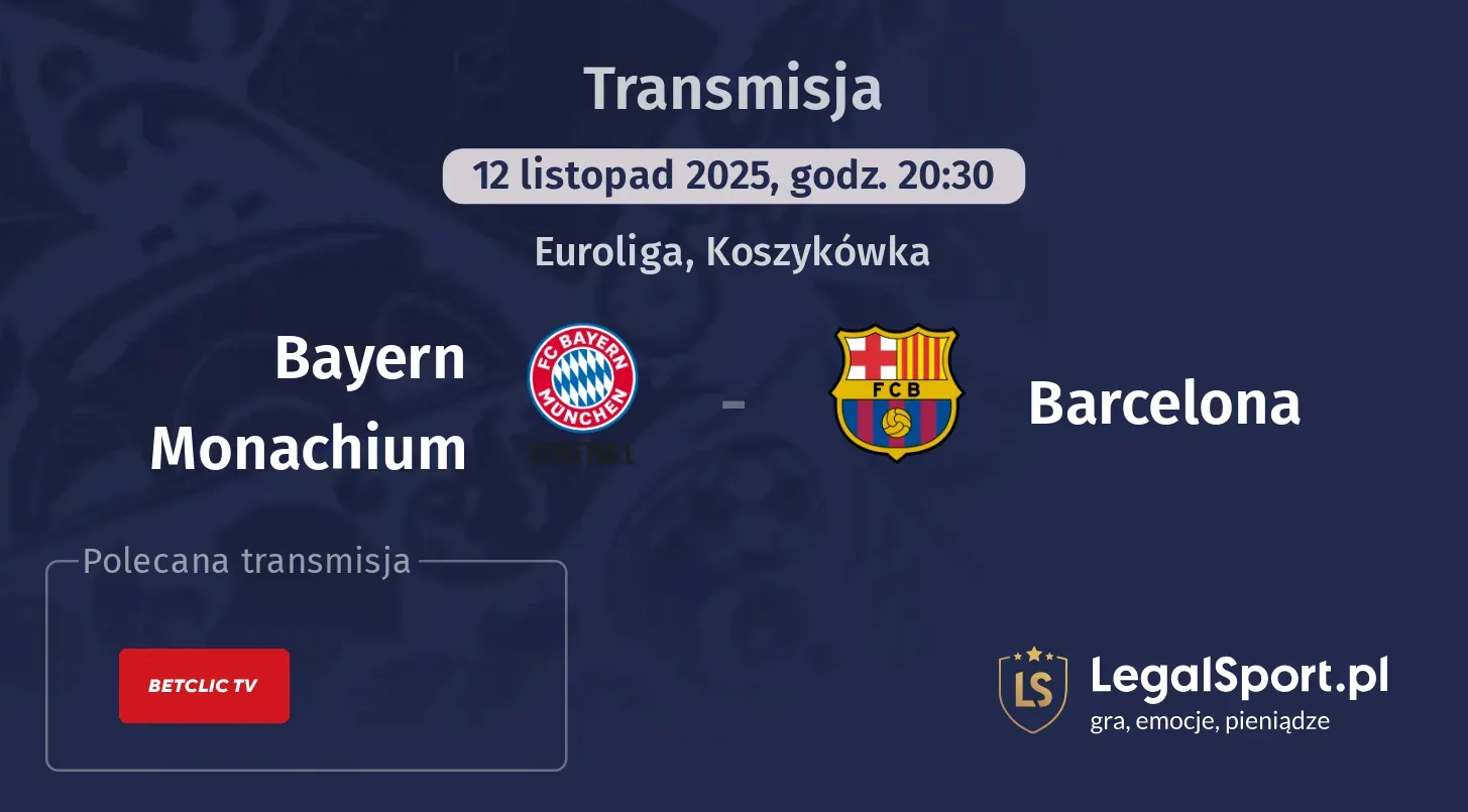 Bayern Monachium - Barcelona Transmisje