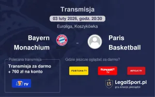Bayern Monachium - Paris Basketball gdzie oglądać? (03.02)