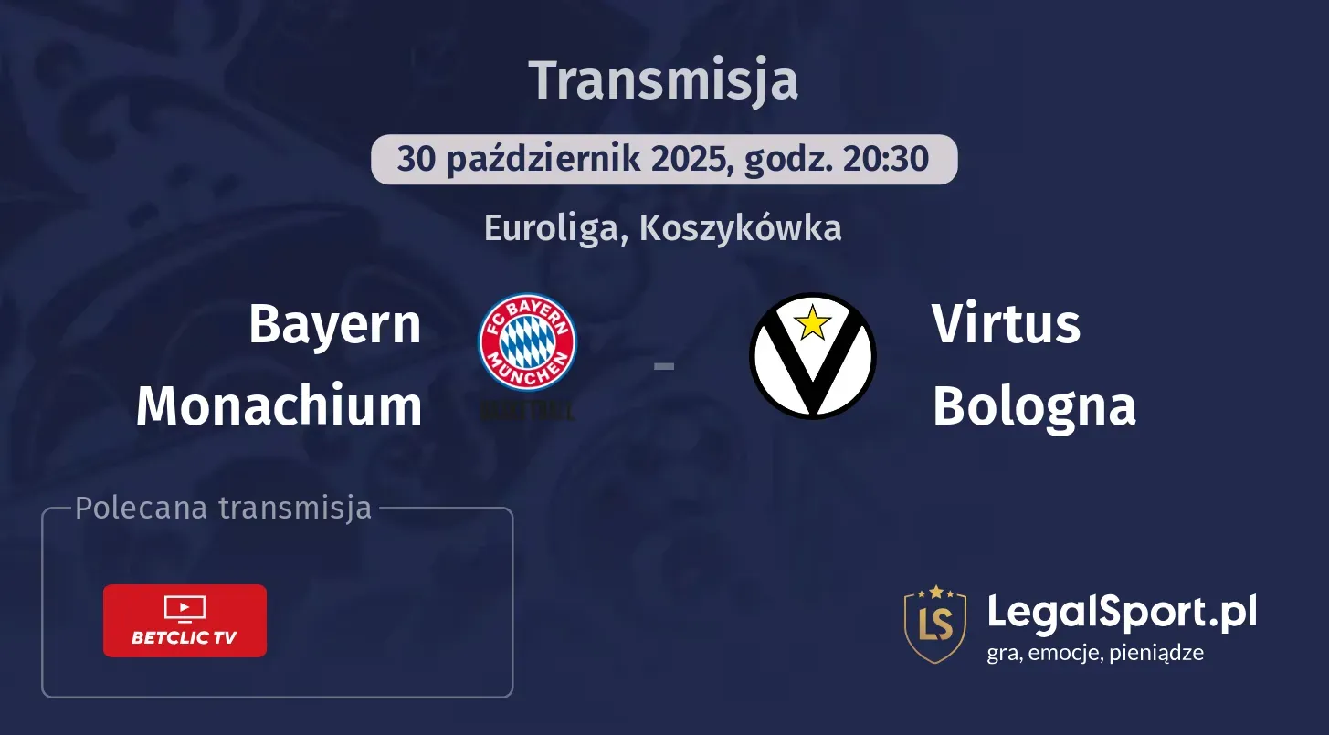 Bayern Monachium - Virtus Bologna gdzie oglądać?