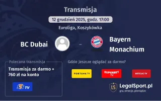 BC Dubai - Bayern Monachium gdzie oglądać? (12.12)