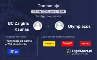 BC Zalgiris Kaunas - Olympiacos gdzie oglądać? (25.02)