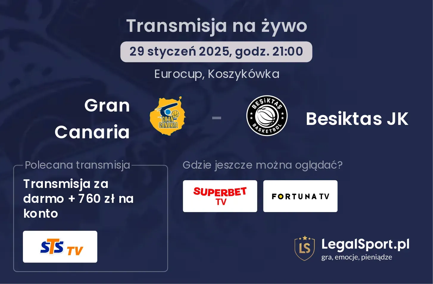 Gran Canaria - Besiktas JK gdzie oglądać transmisję?
