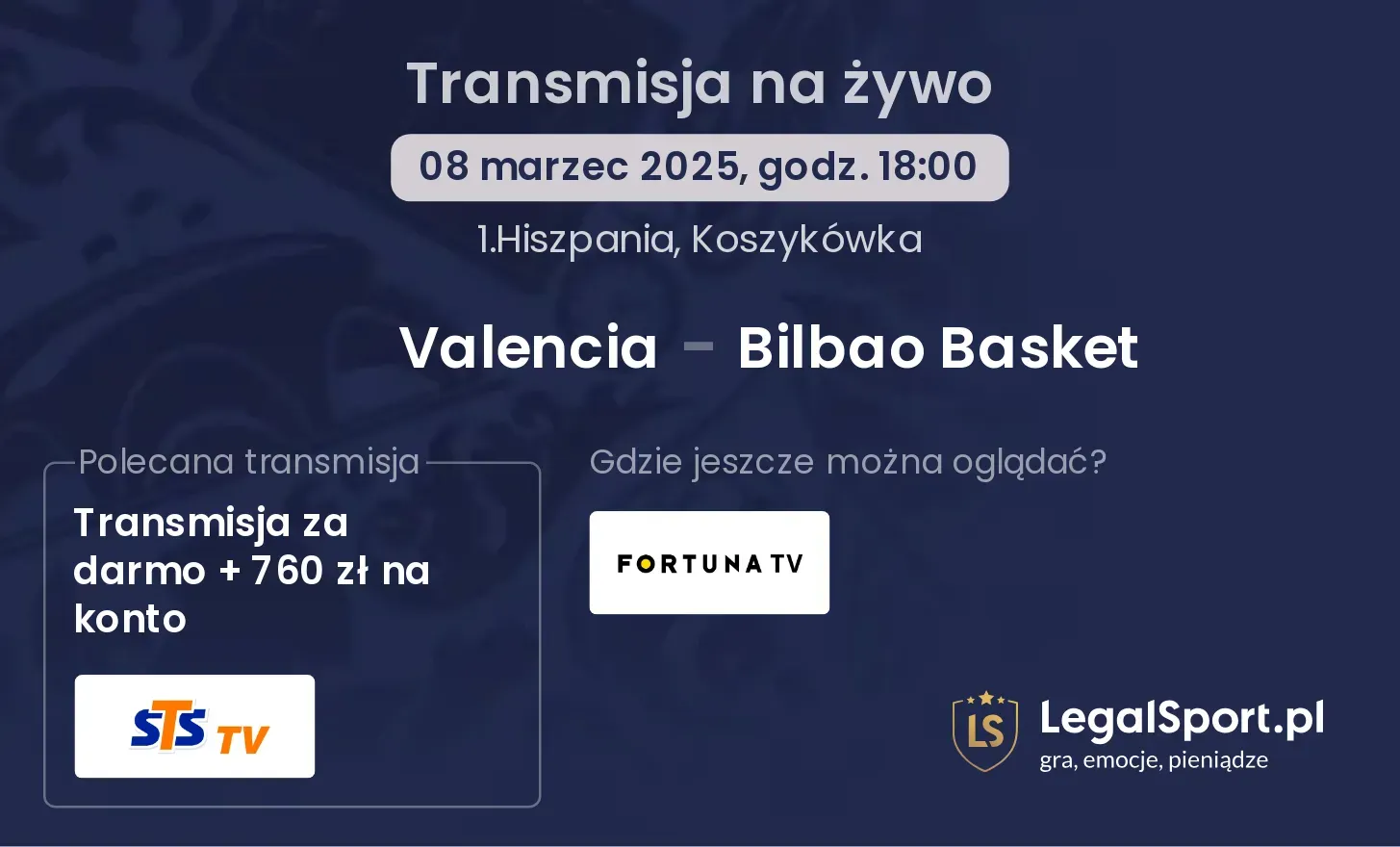 Valencia - Bilbao Basket gdzie oglądać transmisję?