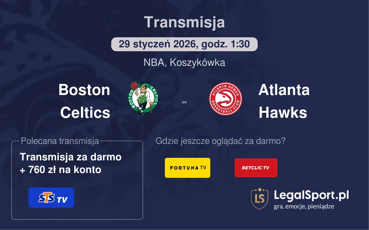Boston Celtics - Atlanta Hawks Transmisje