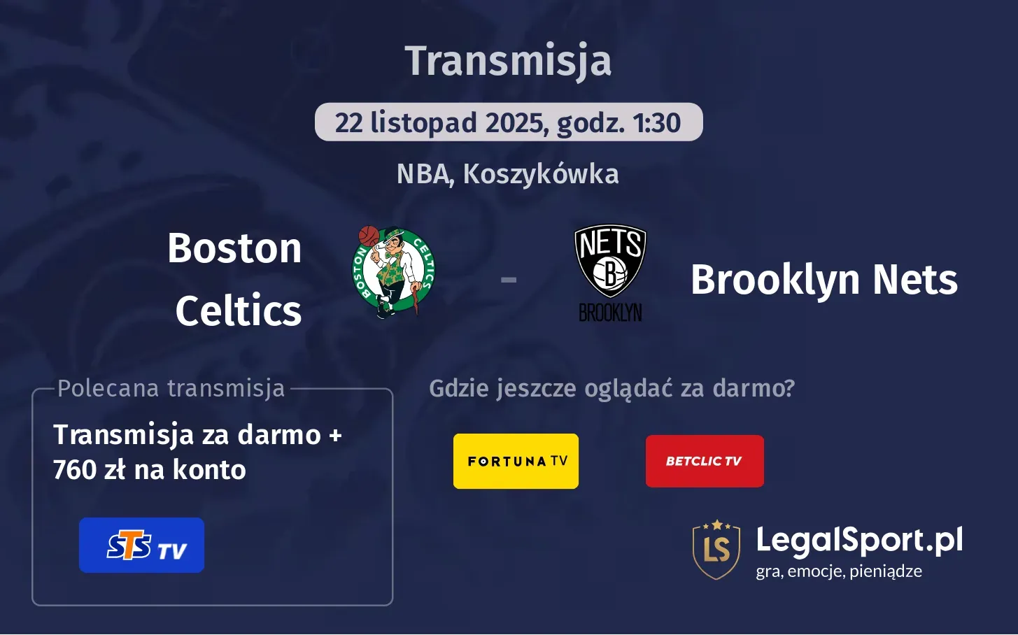 Boston Celtics - Brooklyn Nets Transmisje