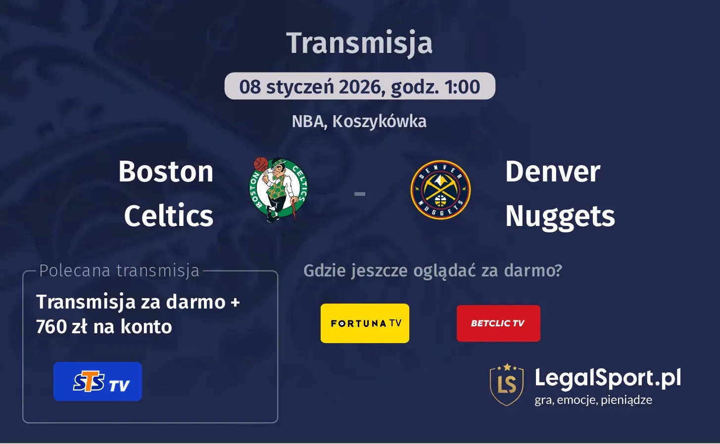 Boston Celtics - Denver Nuggets Transmisje