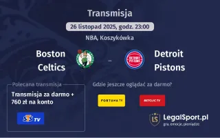 Boston Celtics - Detroit Pistons gdzie oglądać? (26.11)