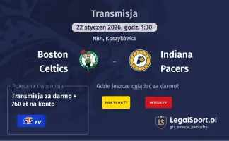 Boston Celtics - Indiana Pacers gdzie oglądać? (22.01)