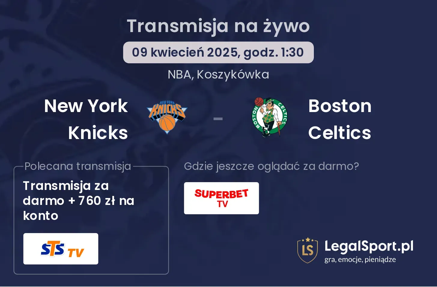New York Knicks - Boston Celtics gdzie oglądać transmisję?